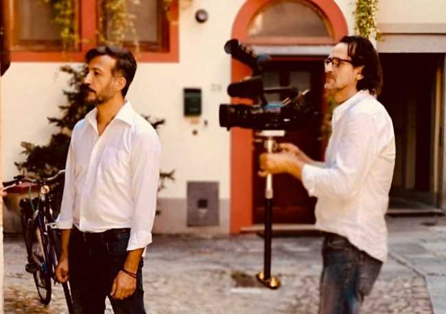 Maurizio Frisone sul set