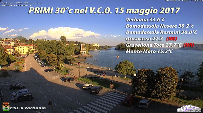 E' arrivato il caldo nel Vco. Gravellona e Ornavasso superano i 27°C